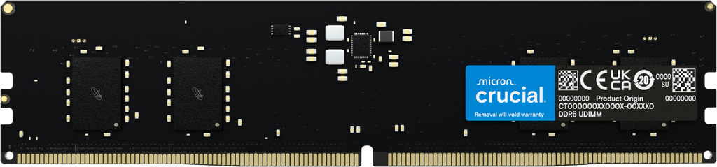 Crucial 64GB DDR5 PC5-44800B-U 5600MT/s Non-ECC Unbuffered Memory