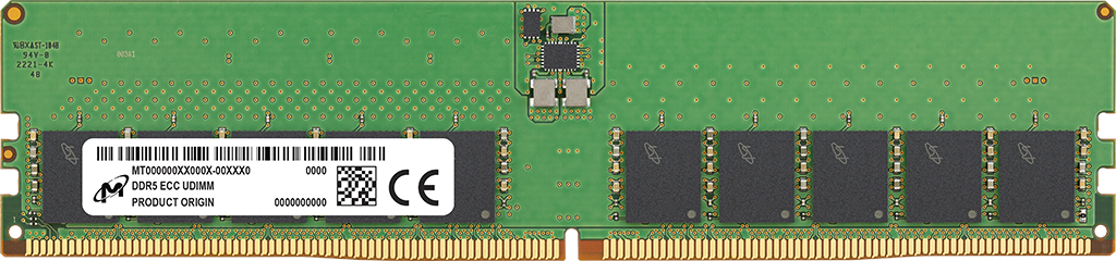 Micron 32GB DDR5 PC5-44800B-E 5600MT/s 2Rx8 ECC Unbuffered Memory